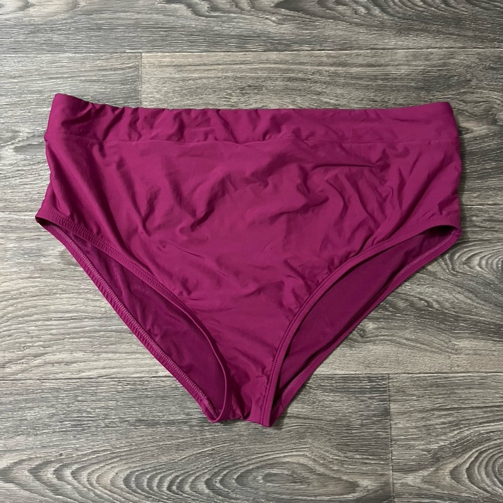 Freshwater Women's Swim Bikini Bottoms Womens 2XL Fuchsia Pink High Rise